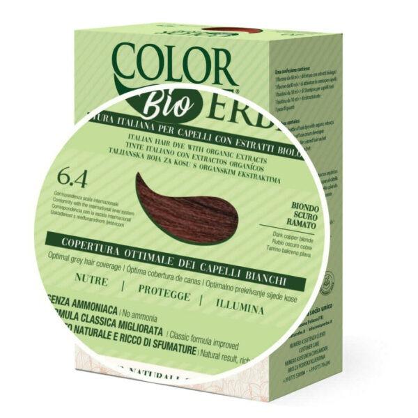 Colorerbe Tintura per Capelli Bio Biondo Scuro Ramato 6.4 - ml 120 (rame scuro)
